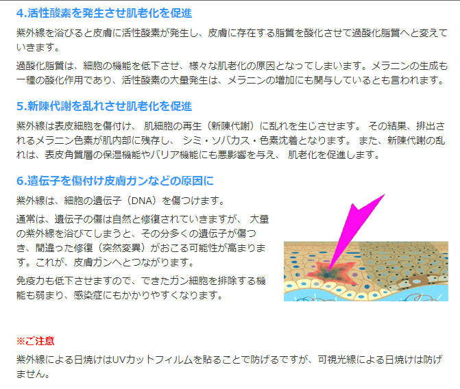紫外線の影響2